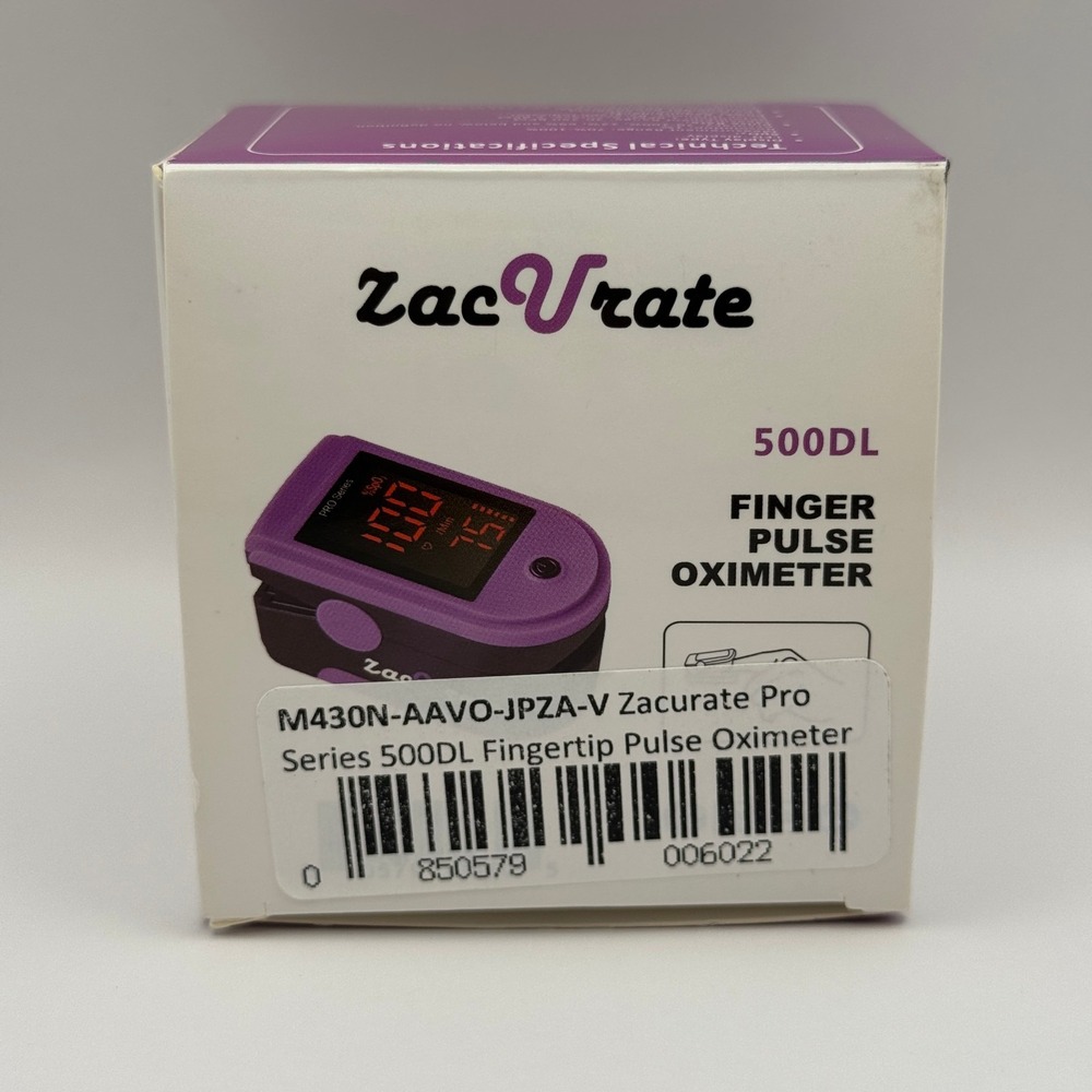 Zacurate Pro Series 500DL Fingertip Pulse Oximeter Includes Box and Manual